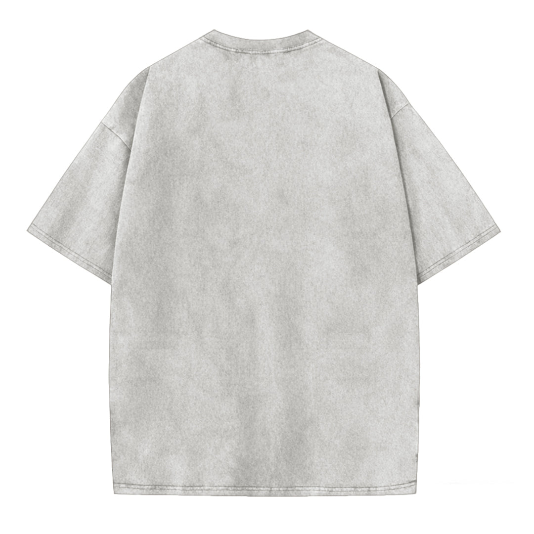 Tired and World-Weary Frog Print Washed T-shirt