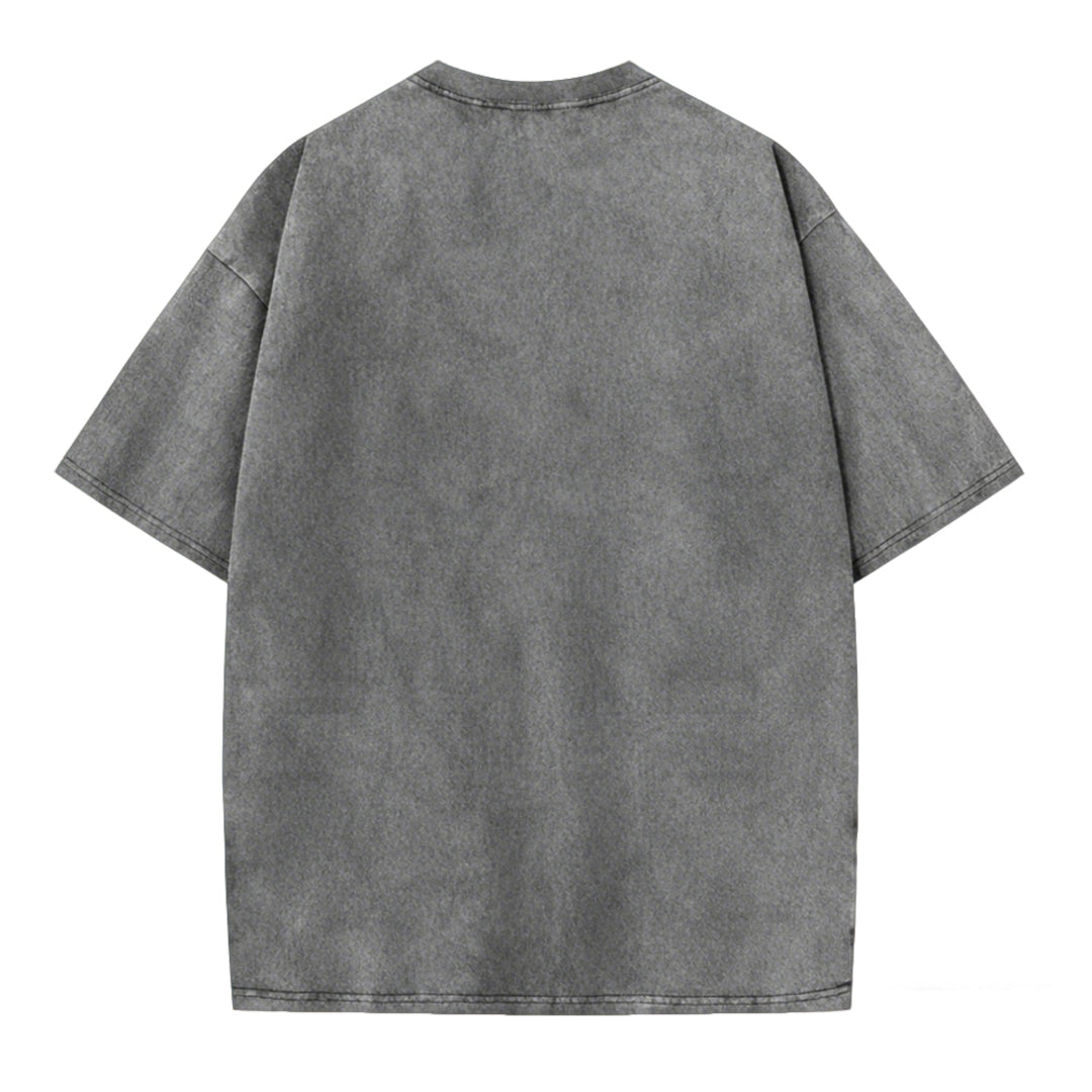 Tired and World-Weary Frog Print Washed T-shirt